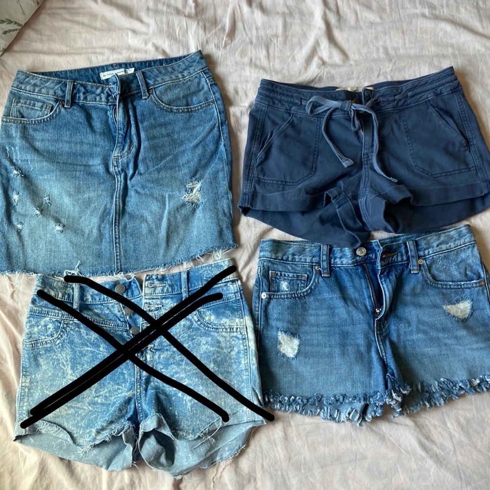 Denim shorts skirt bundle (25-26inches)